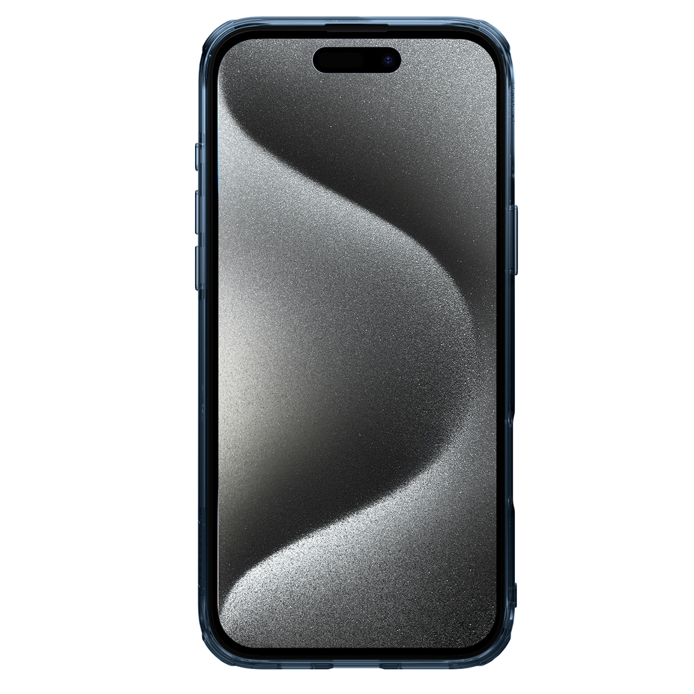 Прозрачный чехол с мягкими синими боковыми рамками от Nillkin для iPhone 16 Pro Max, серия Nature TPU Pro Case