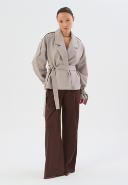 Жакет укороченный серый