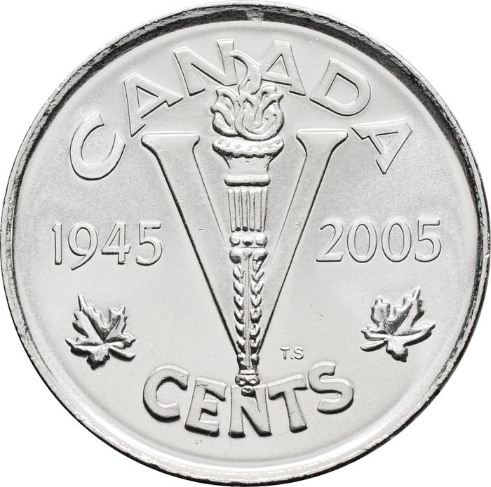 5 центов 2005 Канада «60 лет победе во Второй Мировой войне»