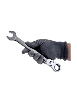 Набор комбинированных шарнирных ключей с трещоткой 12 предметов Inforce, Сталь Cr-V, 8-19мм, 06-05-51