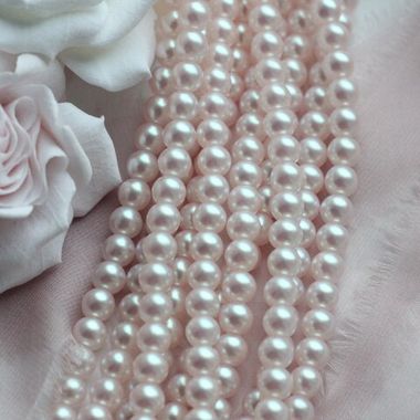 Майорка Pink Pearls 14 мм, розовая, 1 нить, МА092
