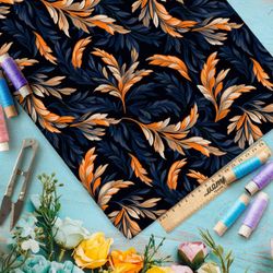 Ткань премиум бифлекс фантазийные листья