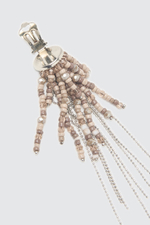 Серьги- клипсы PESERICO из стеклянных микробусин и хрусталя