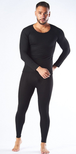 Чёрный комплект мужского термобелья (Размер: L) (Цвет: черный)