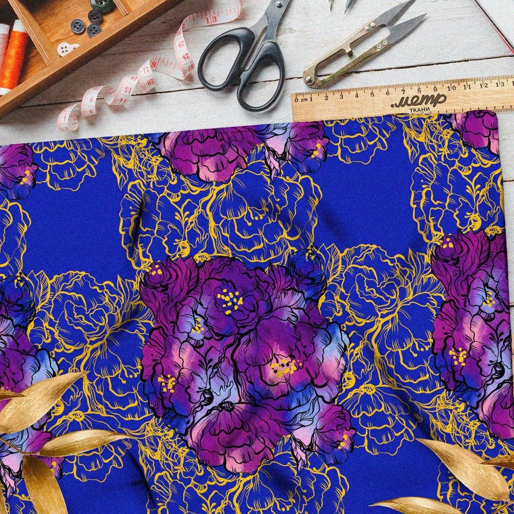 Ткань дюспо пёстрые краски цветов