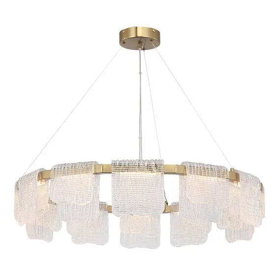SL6021.203.66 Светильник подвесной ST-Luce золотистый/прозрачный LED 1*66W 3000K VOILE