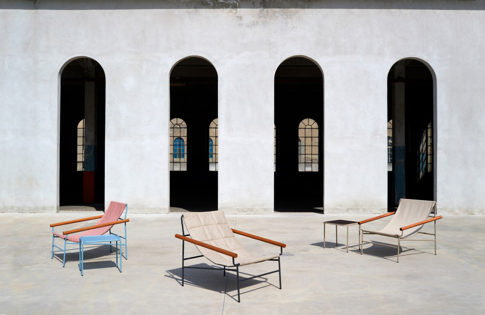 Кресло лаунж металлическое Scab Design Dress Code Smart Outdoor, голубой, розовый