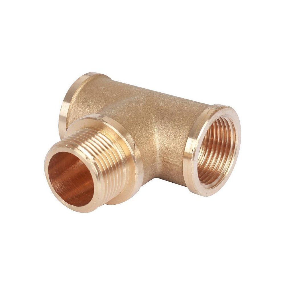 Тройник с внутренней и наружной резьбой STOUT SFT 0064 - 3/4" (ВР/НР/ВР, латунь без покрытия)