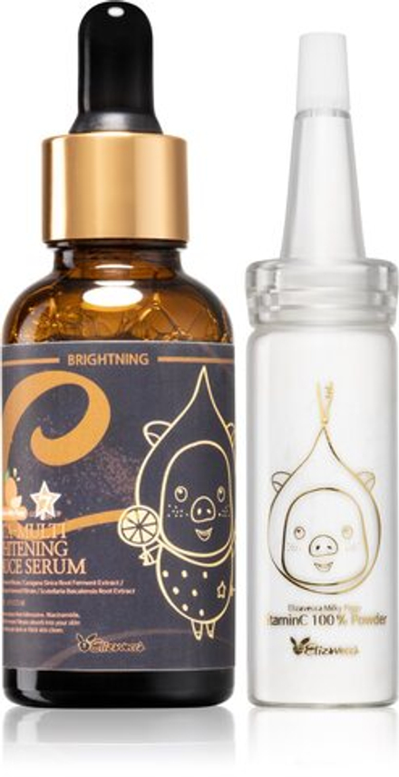 Elizavecca Milky Piggy Vita-Multi Whitening Serum & 100% Vitamin C Powder - набор для сияющей кожи (с витамином С) /   / GTIN 8809339907828