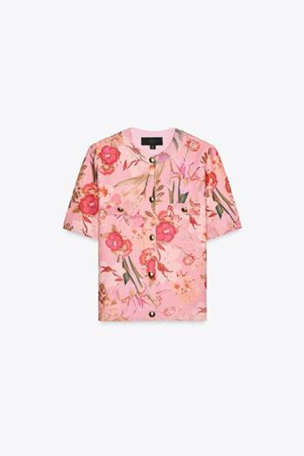 ZARA ТОП ИЗ ТРИКОТАЖА С ЦВЕТОЧНЫМ ПРИНТОМ, РАЗНОЦВЕТНЫЙ