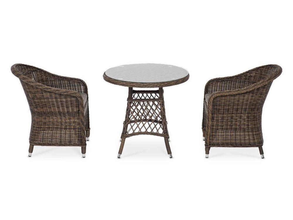 "Эспрессо-80 R" обеденная группа плетеная, цвет коричневый