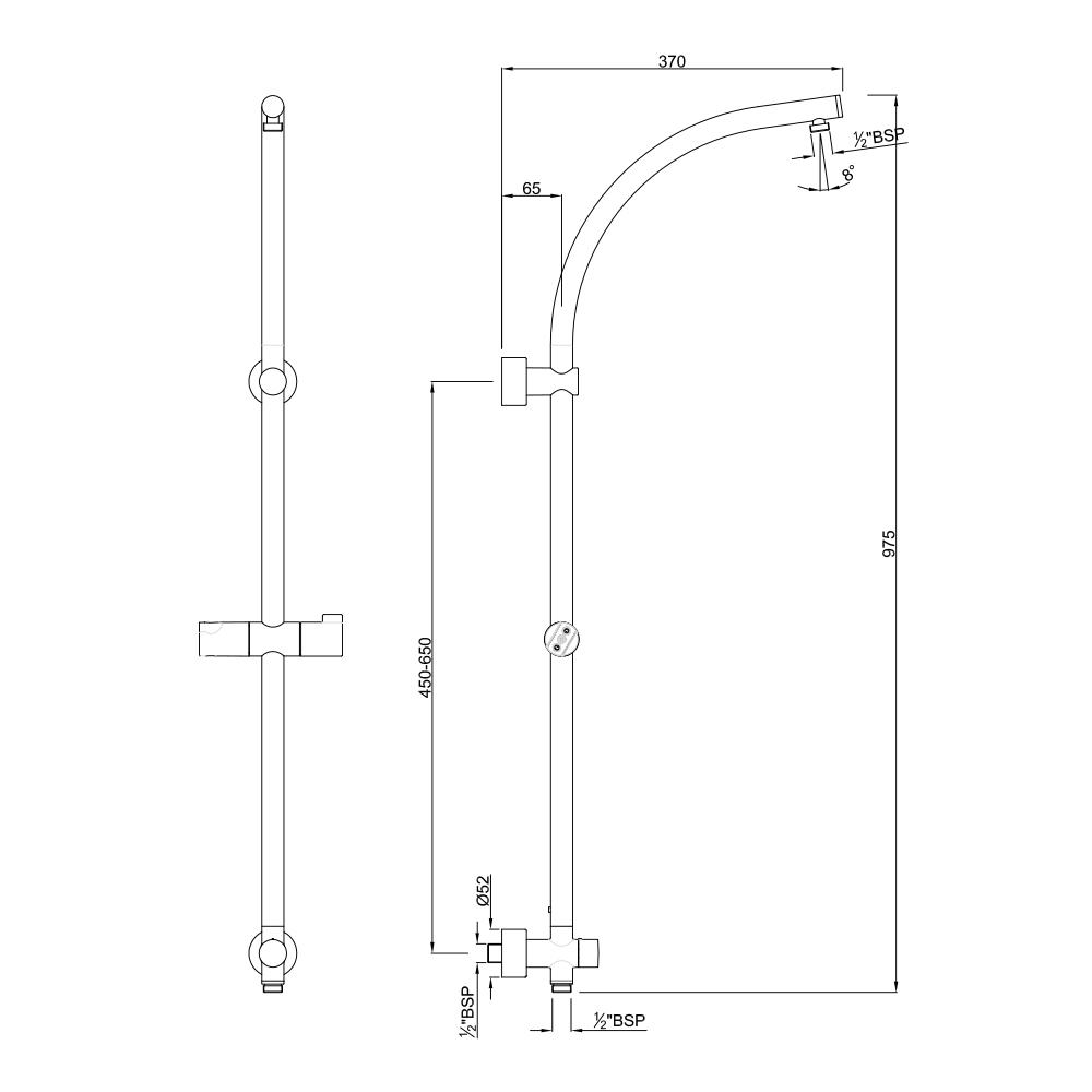 Внешний держатель для душа Jaquar Shower Pipe SHA-CHR-1215R