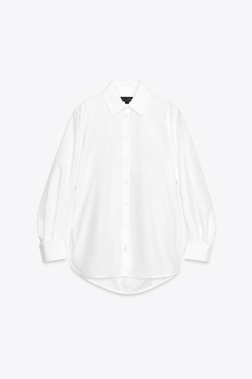 ZARA РУБАШКА ИЗ ПОПЛИНА — ZW COLLECTION, БЕЛЫЙ