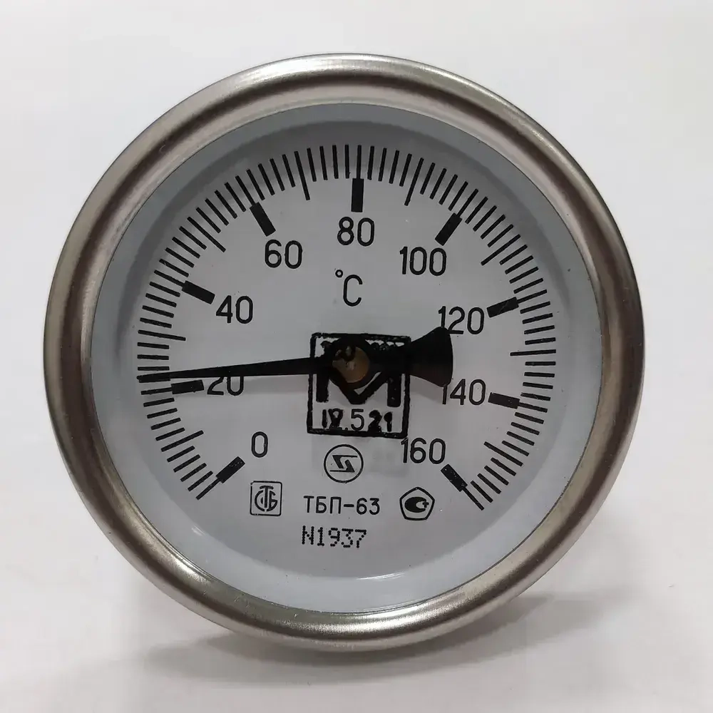 Термометр биметаллический осевой 160C L -50мм ТБ63