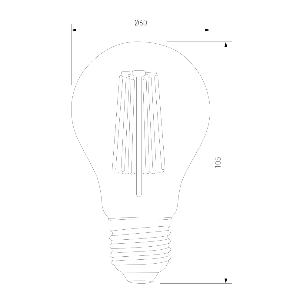 Филаментная светодиодная лампа Dimmable A60 9W 4200K E27 BLE2715