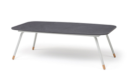 "Верона" журнальный стол из HPL 120х65, H40, каркас светло-серый (RAL 7035) муар, цвет столешницы "серый гранит"