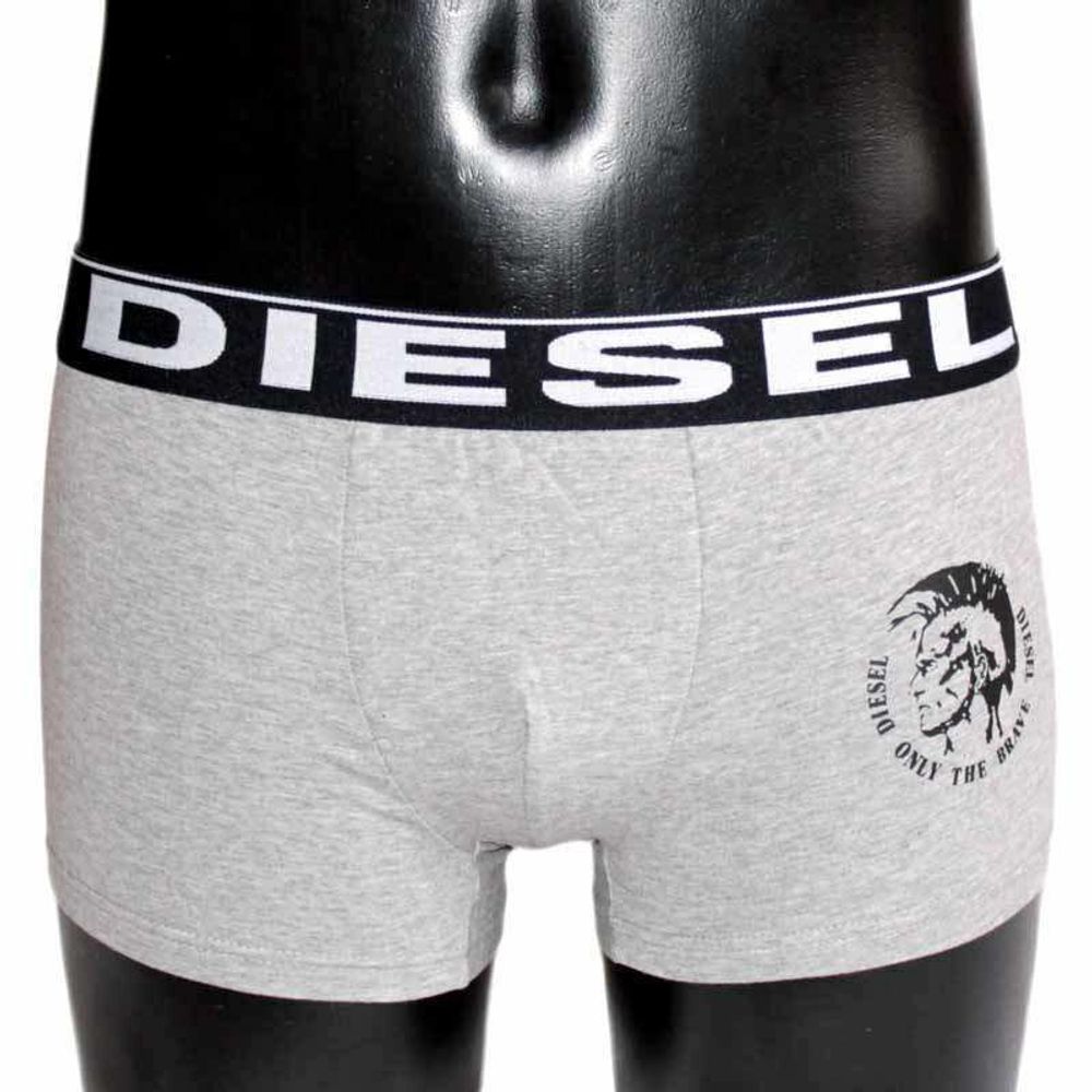 Мужские трусы хипсы серые с черной резинкой Diesel