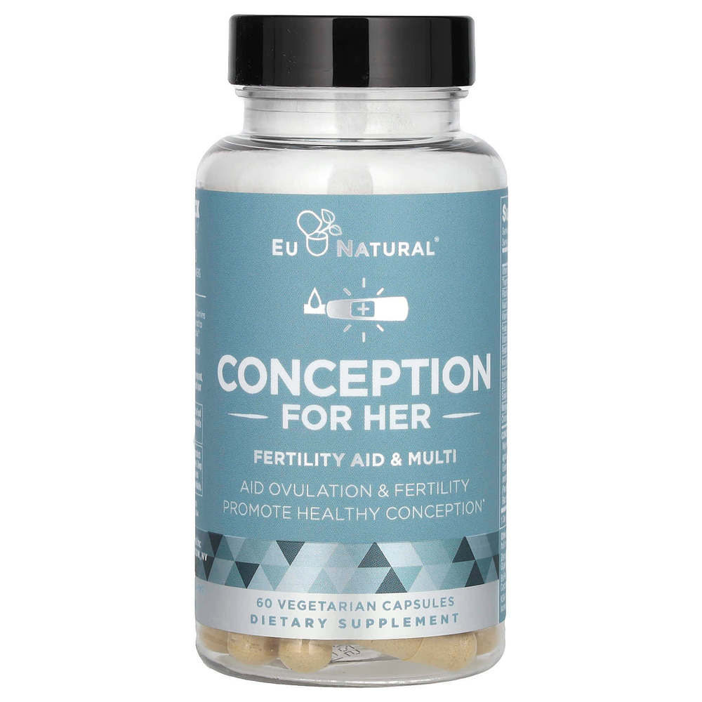 Eu Natural, Conception for Her, мультивитамины для поддержки женской фертильности, 60 вегетарианских капсул