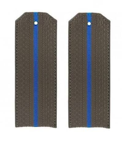 Погоны оливковые один голубой просвет (на пластике)