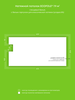 Натяжные потолки 20 м2, 7.9 м2