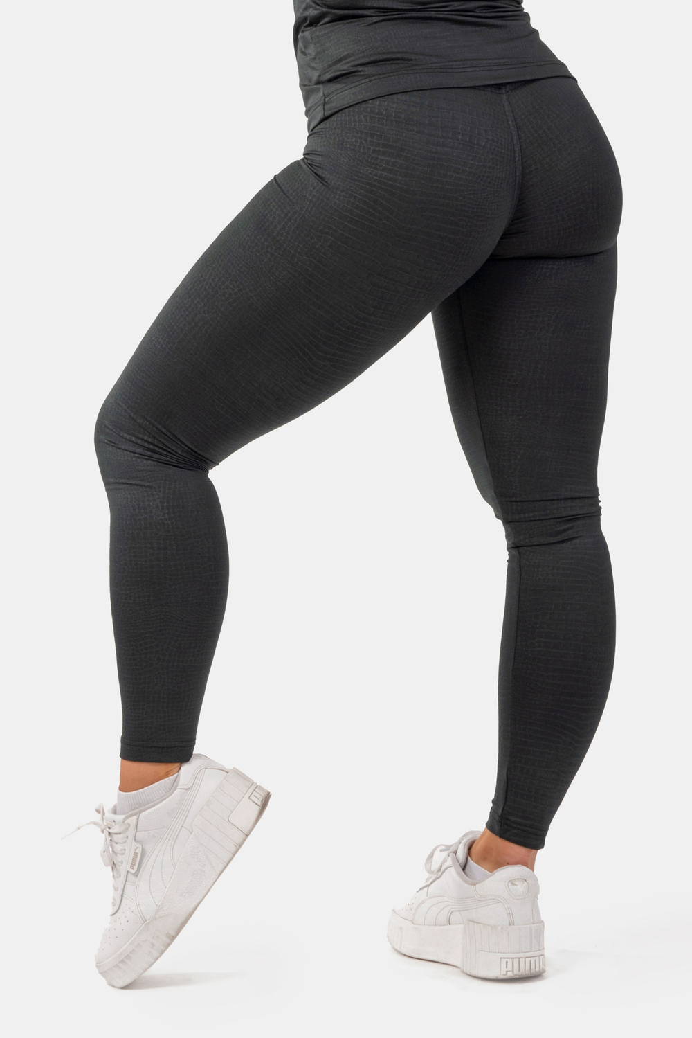 Леггинсы PYTHON SNAKESKIN HIGH-WAIST LEGGINGS 407 Черные