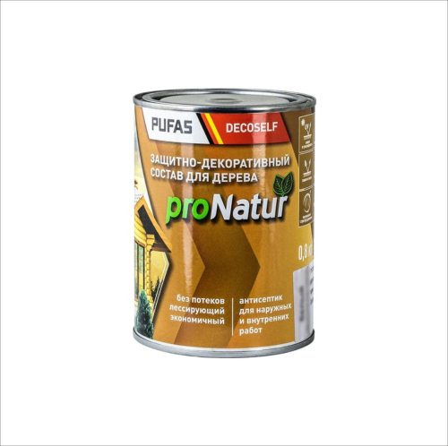 Decoself ПУФАС Антисептик лессирующий для дерева Персик 0,8л