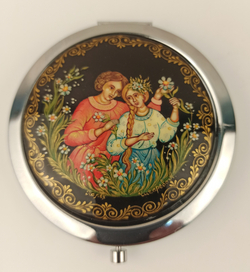 Ручное зеркало "Парочка" №2  (худ. роспись)