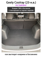 Коврик ЭВА в багажник с накладками на задние сидения для Geely Coolray I (23-н.в.) рестайлинг
