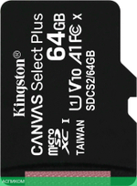 Карта памяти Kingston microSDHC 64GB microSDXC Class10 UHS-I Canvas Select (SDCS2/64GBSP)