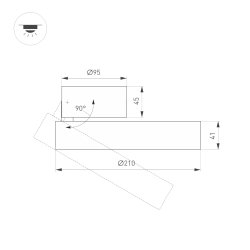 Светильник SP-RONDO-FLAP-R210-20W Warm3000 (BK, 110 deg) (Arlight, IP40 Металл, 3 года) 028165