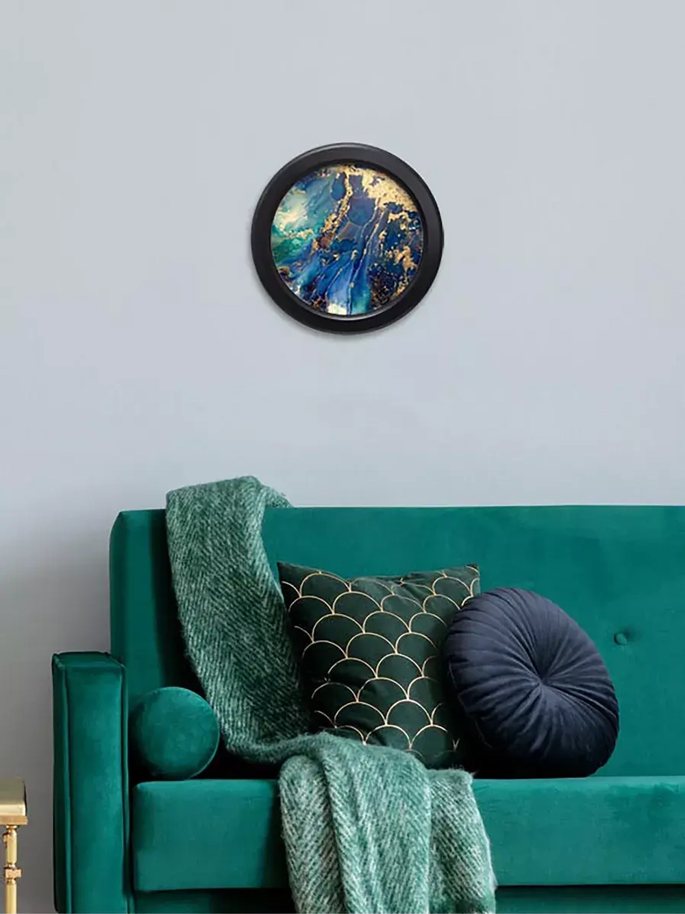 Рама круглая багетная для творчества и фотографий черная