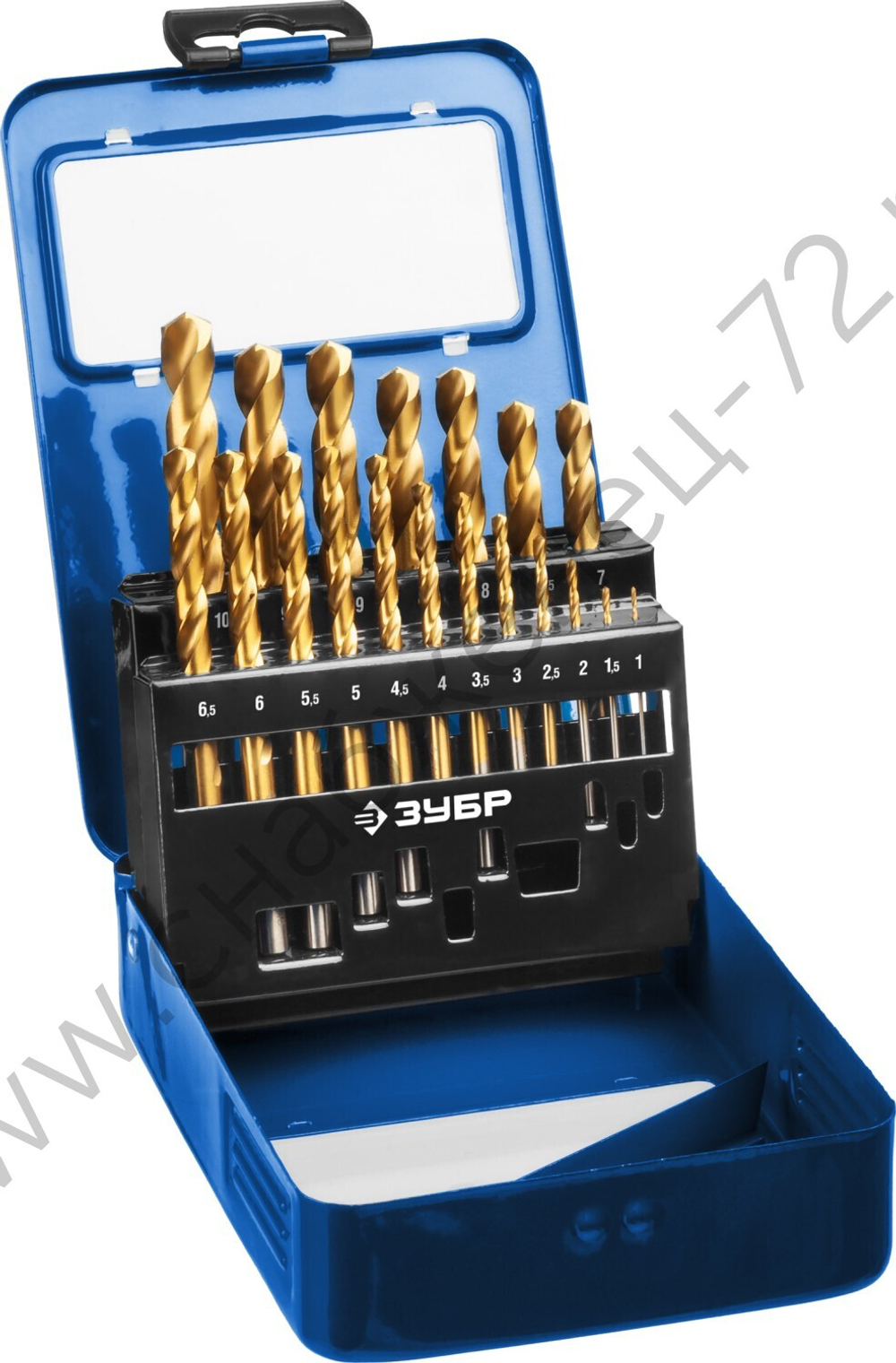 ЗУБР КОБАЛЬТ 19шт(1-10мм), Набор сверл по металлу, сталь Р6М5К5, класс А, мет.бокс
