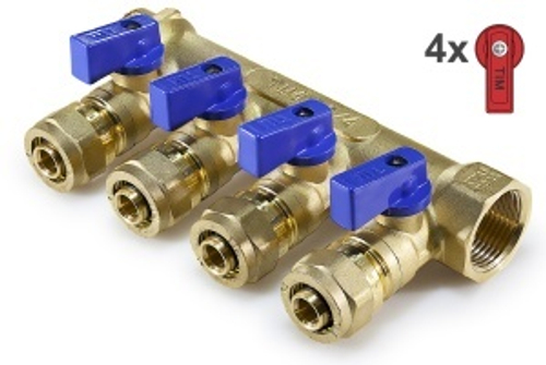 Кол. с кранами (TIM) 1"-16   4вых сн + кр. 1/7