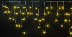 Светодиодная мерцающая бахрома 3*0.5 м., 220V, 112 желтых LED ламп, прозрачный провод, Rich LED (RL-i3*0.5F-T/Y)