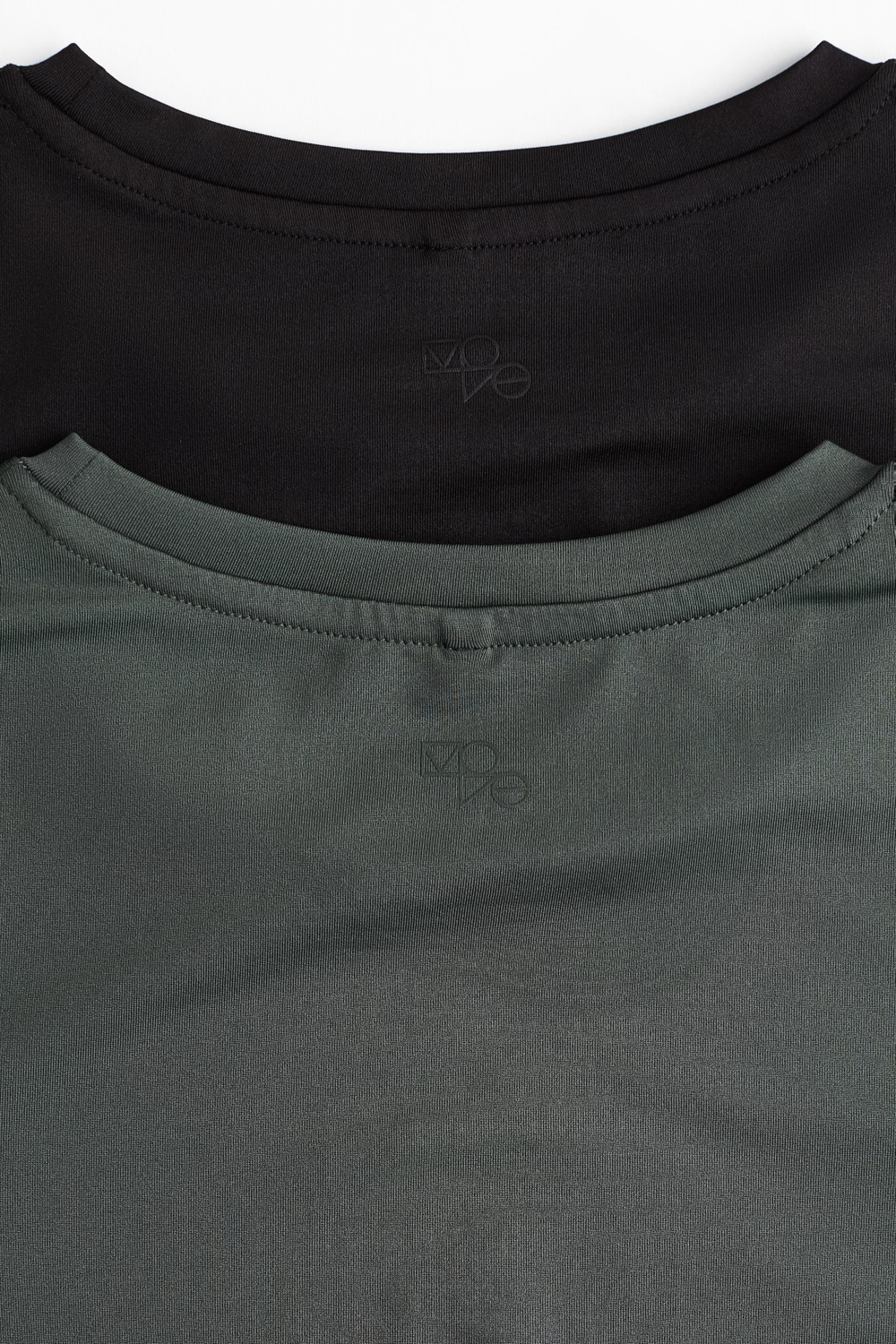 H&M Комплект из двух спортивных футболок с длинными рукавами, темно-зеленый/черный