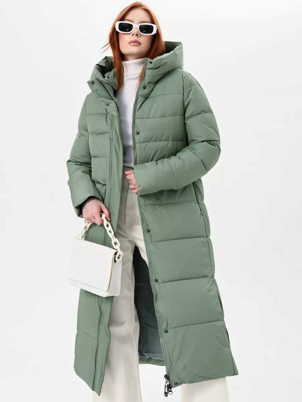 Куртка зимняя длинная с капюшоном пуховик