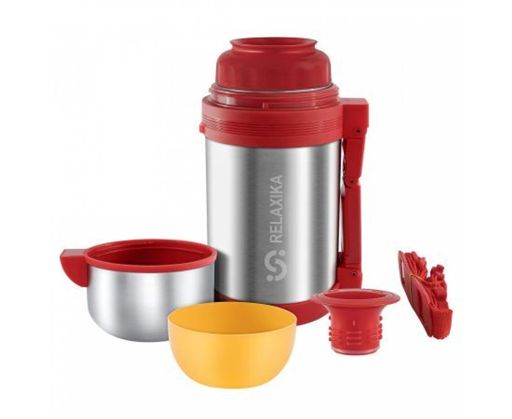 Термос Релаксика Relaxika с широким горлом для еды и напитков (1 литр), стальной, R201.1000.1