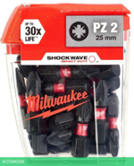 Бита Milwaukee Shockwave PZ2 25мм 25шт (4932430864)