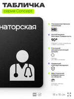 Табличка Ординаторская, на дверь и стену, навигационная и информационная, серия CONCEPT, 18х18 см, Айдентика Технолоджи
