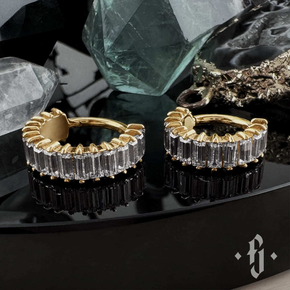 Кликер "Idol Mini" - Желтое золото - White CZ