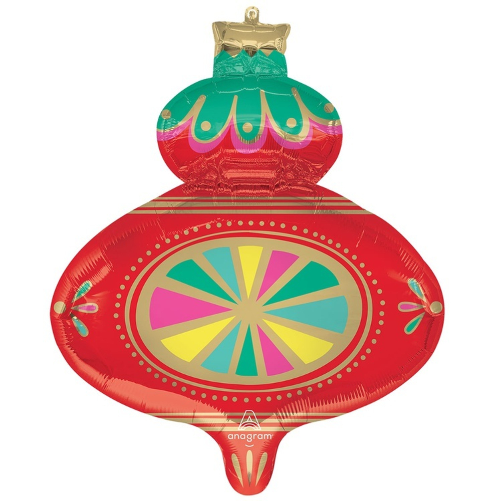 Фигурный шар с гелием в виде новогодней игрушки для украшения на Новый год 2026