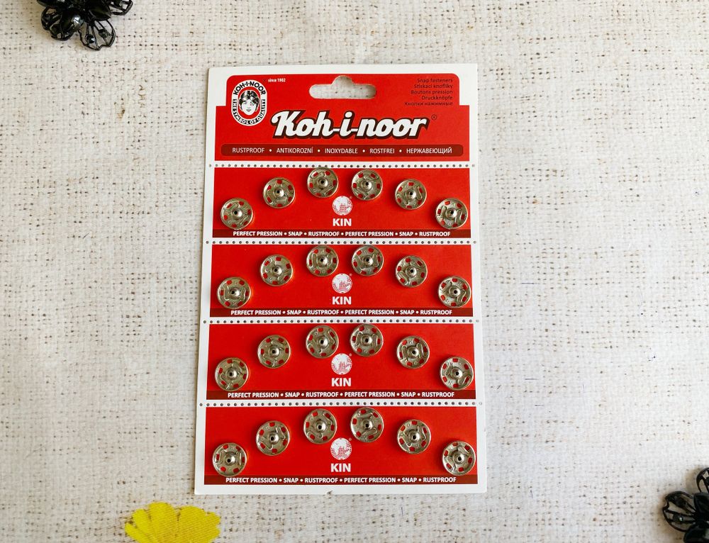 Кнопки KOH-I-NOOR №5 пр-во Чехия, d 13 мм, никель