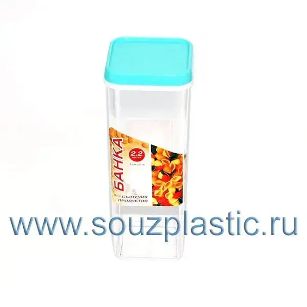 Банка для сыпучих продуктов, 2,2л., квадратная (комплект 24 шт)
