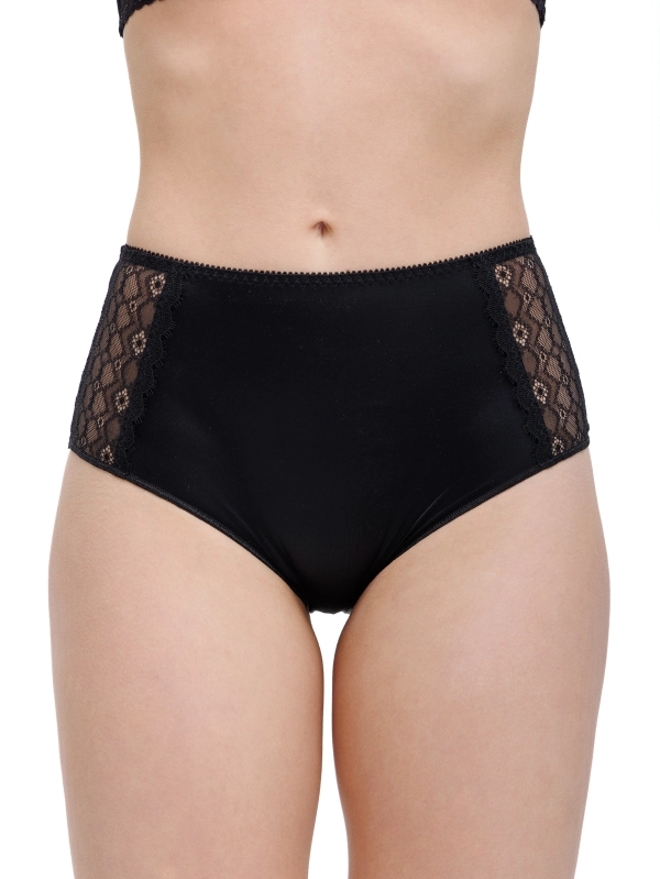 Трусы Zebra слипы с высокой линией талии (черный)