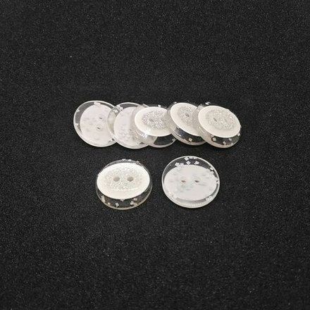 Т122 декор.пришив.элемент 18 мм, цв.прозр с блестк