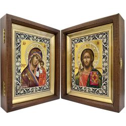 Рукописные иконы: Казанская Божия Матерь и Спаситель. Иконы для благословения молодых.