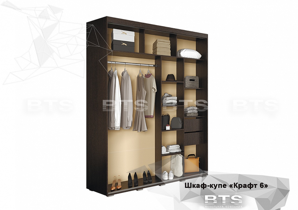Шкаф-купе Крафт 6 Ясень белый