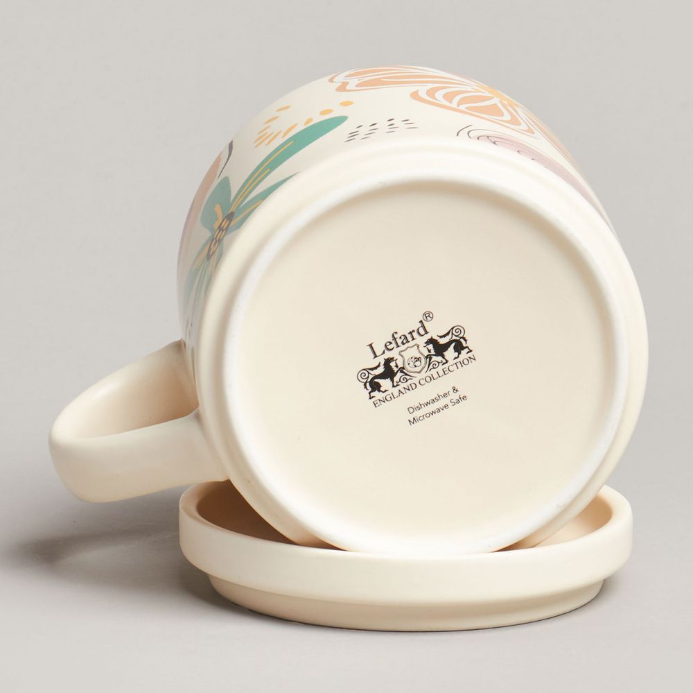 КРУЖКА С КРЫШКОЙ LEFARD FLOVERS 390МЛ. (КОР=24ШТ.)