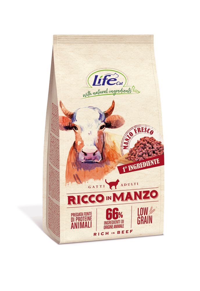 Корм Lifecat Adult Rich in beef low grain с высоким содержанием свежей говядины низкозерновой 400 г Корм Lifecat Adult Rich in beef low grain с высоким содержанием свежей говядины низкозерновой 400 г