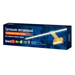 ULT-F32-9W-NW IP20 GOLD Светильник светодиодный для подсветки картин и зеркал. 220V. Белый свет. Корпус алюминий. Золотистый. TM Uniel